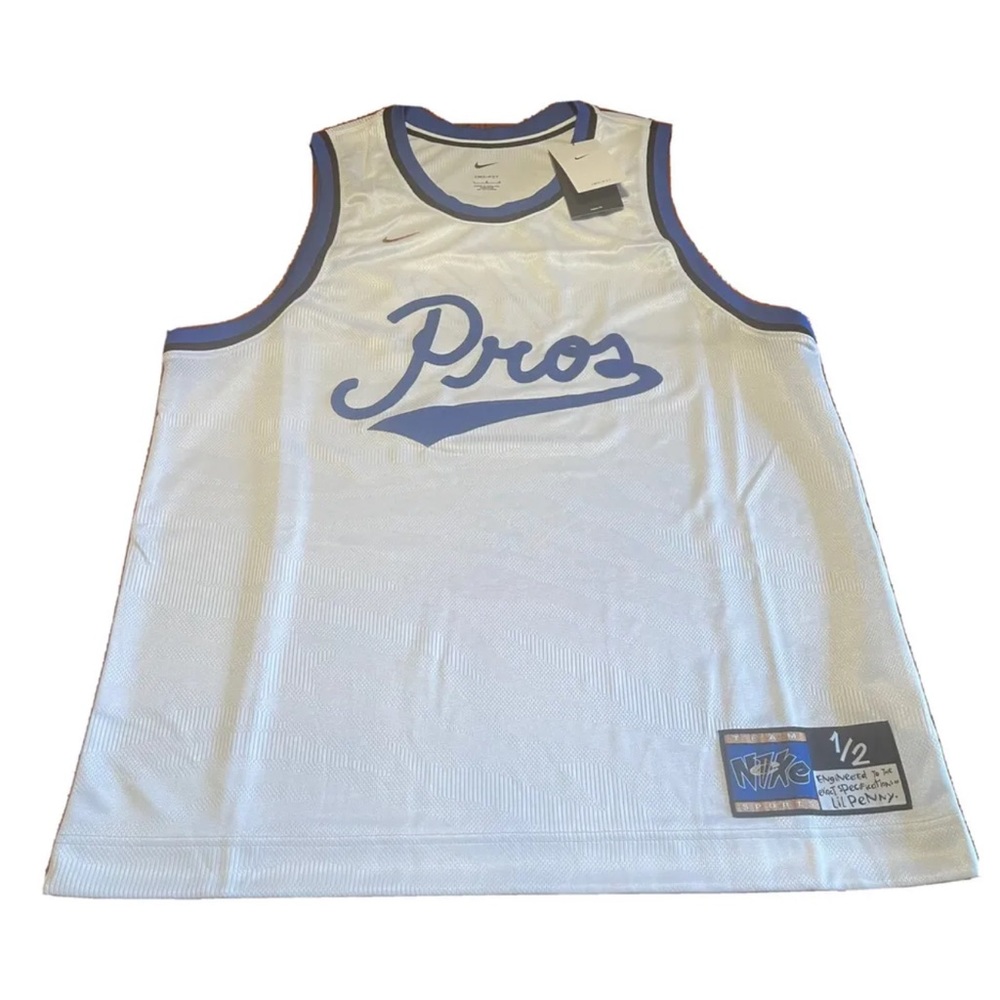 Nike Men Dri-Fit Lil Penny 1/2 Cent Basketball Jersey White DA5991 100 Size L